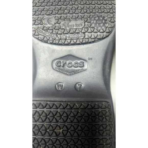 Womens CROCS clogs neria Pro 2 black silver rose pattern comfortable size 7 - Picture 6 of 6